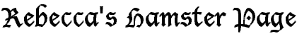 Rebecca's Hamster Page